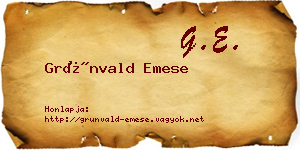 Grünvald Emese névjegykártya